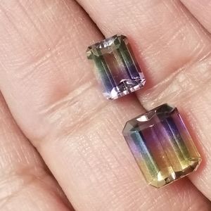 6 carat Bolivian amertine   emerald cut bundle lot  loose gemstones 6 carats